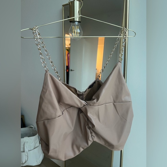 Fashion to Figure Eva Faux Leather Chain Strap Crop Top - Picture 6 of 6